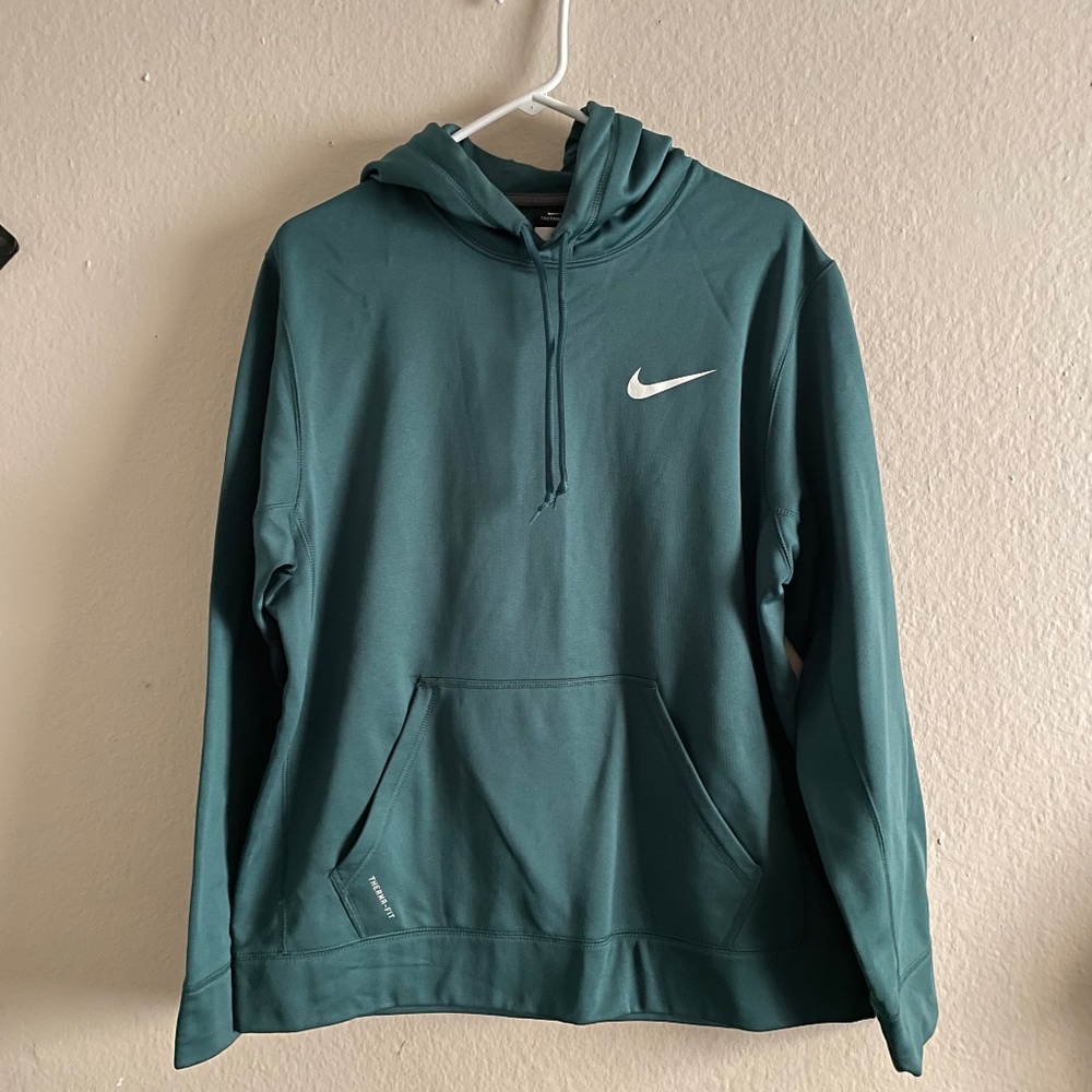 NIKE Men's Therma Fit Teal Green Hoodie